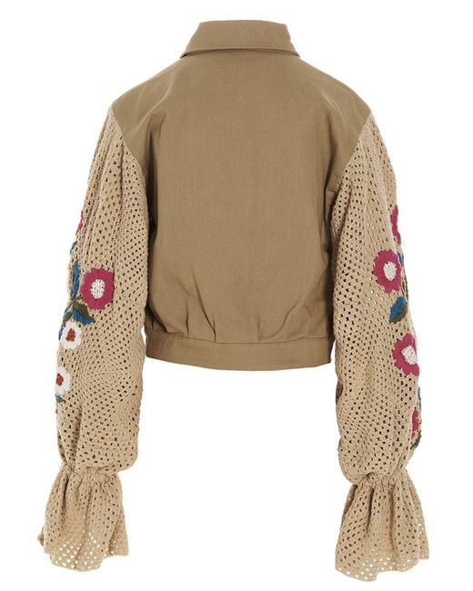 TU LIZE Natural Crochet Sleeves Jacket