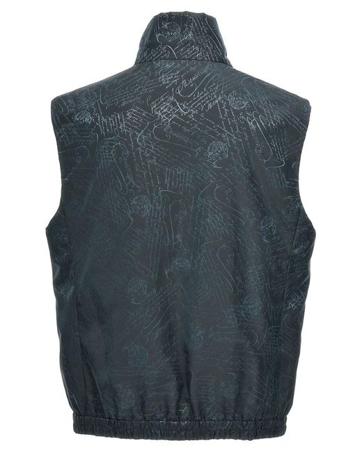 Berluti Blue Iridescent Intarsia Vest for men