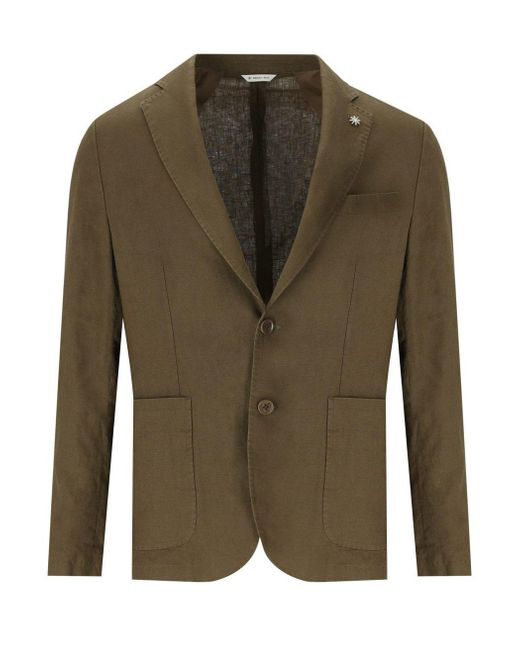 Manuel Ritz Green Brown Single-breasted Jacket for men