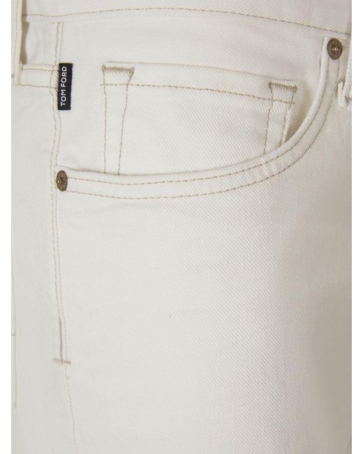 Tom Ford White Slim Fit Cotton Jeans for men