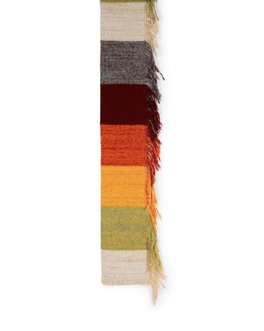 Dries Van Noten Red Wool Blend Scarf for men