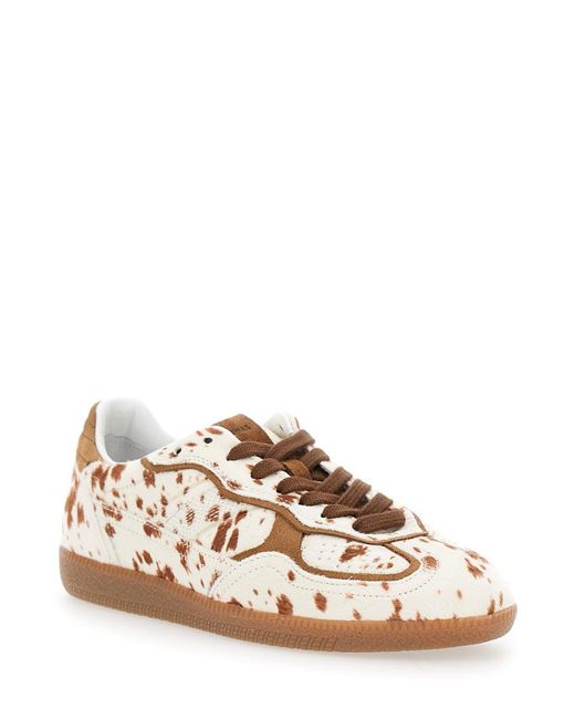Alohas Natural 'Tb.490' Low Top Sneakers With Embossed Logo On The Side And Perforated Details