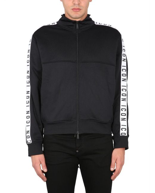 DSquared² Black Sweatshirt With Icon Band for men
