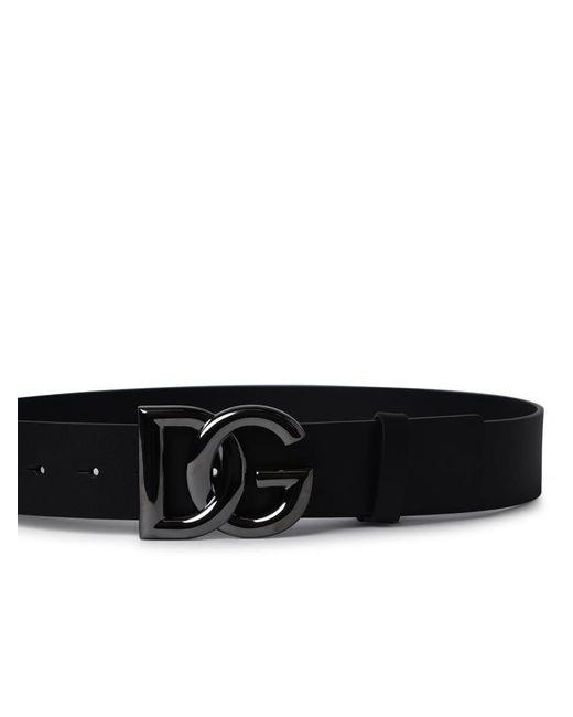 Dolce & Gabbana Black Leather Dg Belt for men