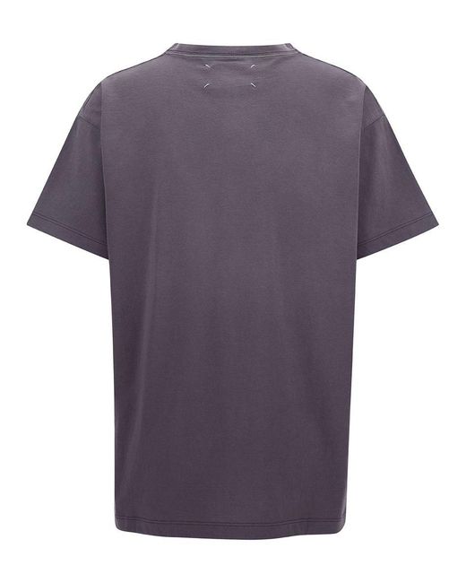 Maison Margiela Purple Logo Embroidery T-Shirt