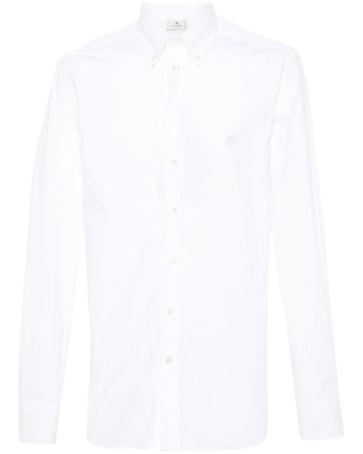Etro White Logo Cotton Shirt for men