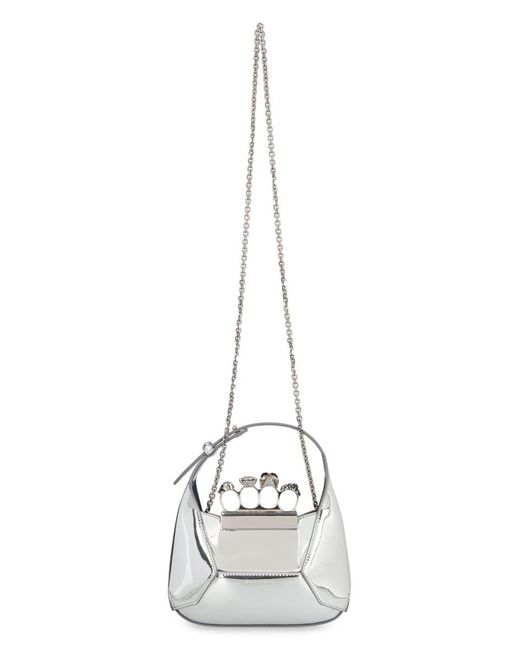 Alexander McQueen Metallic Mini Hobo Bag Jewelled