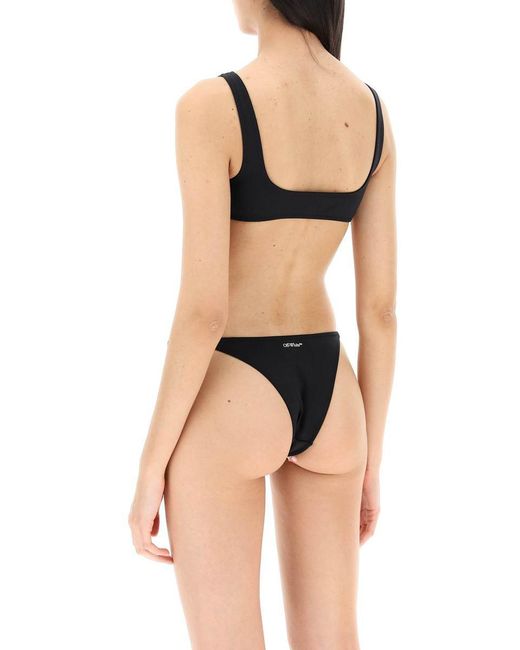 Off-White c/o Virgil Abloh Black Bikini Set With Zip And Logo