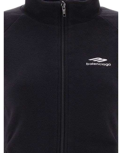 Balenciaga Black Zip-Up Sweatshirt With Logo