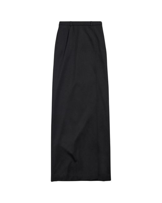 Balenciaga Black Wool Midi Skirt