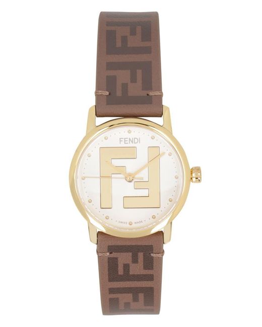 Fendi Natural F Is Watch With Leather Strap