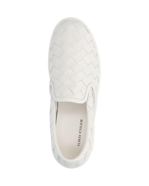 Bottega Veneta White Braided Slip-on Sneakers for men