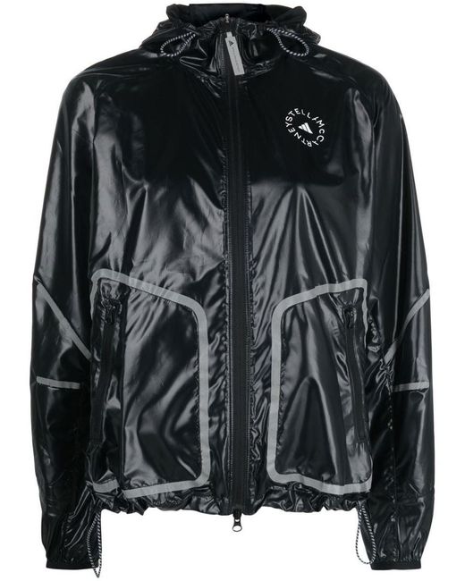 Adidas By Stella McCartney Black Truepace Hooded Lightweight Jacket