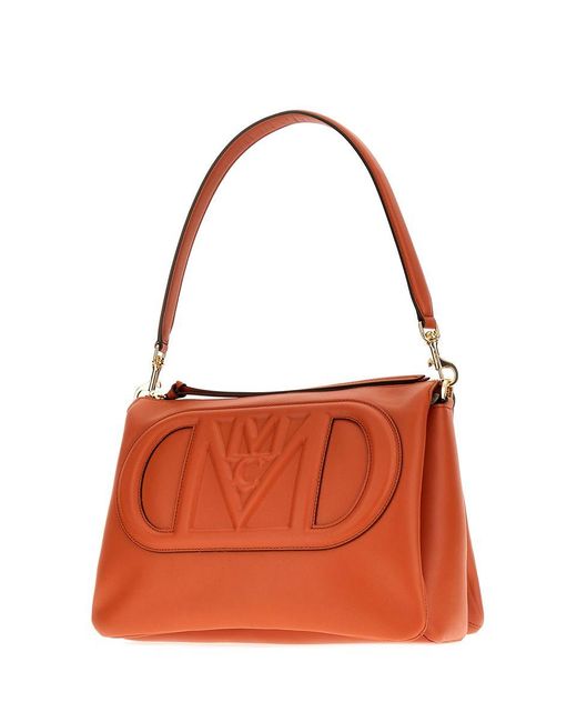 MCM Orange Travia Mode Leather Crossbody Bag