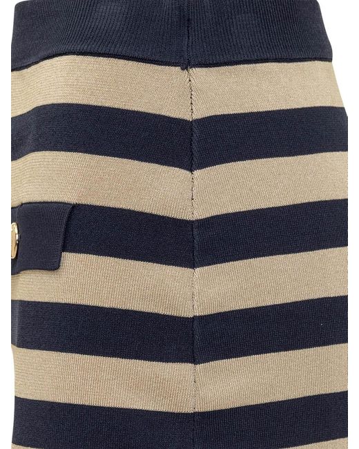 Michael Kors Blue Michael Meltic Stripes Skirt