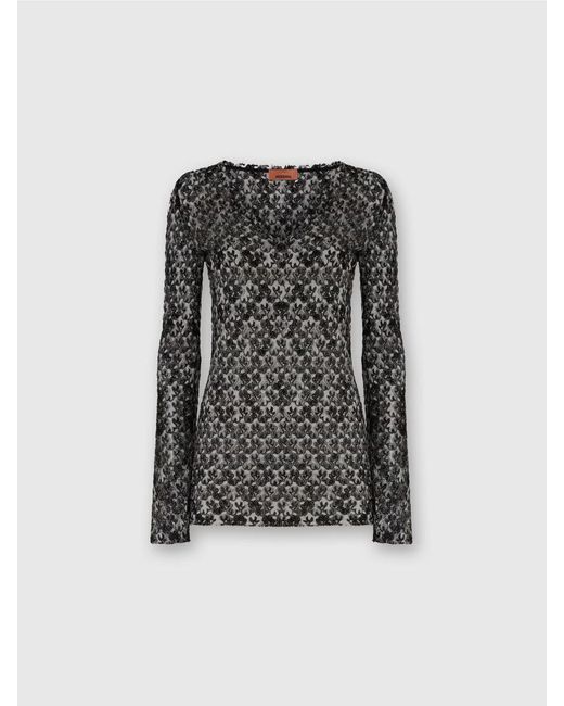 Missoni Black Slim Fit V-Neck Sweater