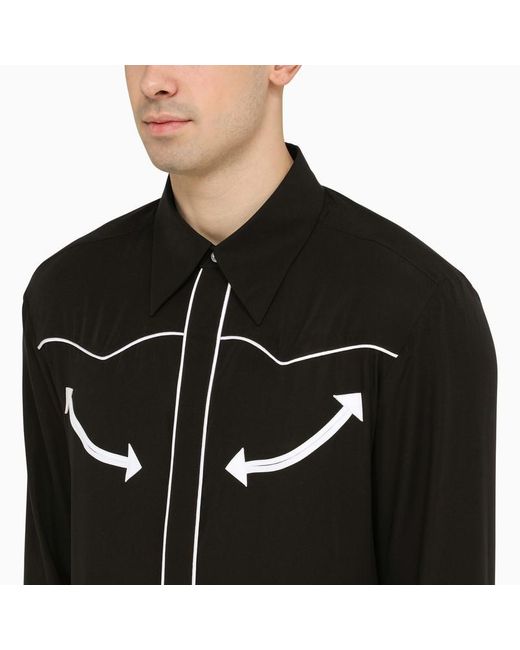 Balmain Black Shirt With Contrasting Arrows for men