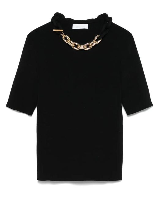 Rabanne Black Top With Chain Link Detail
