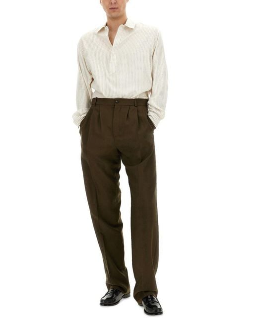 Saint Laurent White Striped Tunic Shirt for men