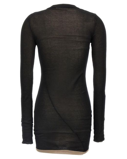 The Attico Black Two-Material Minidress