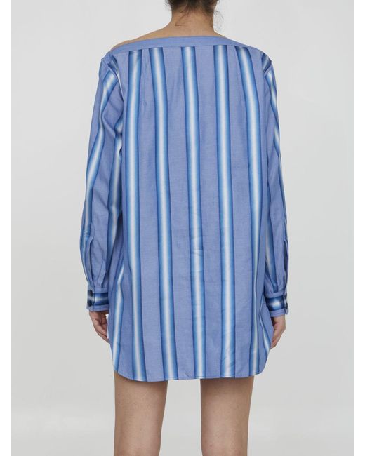 Etro Blue Striped Shirt Dress