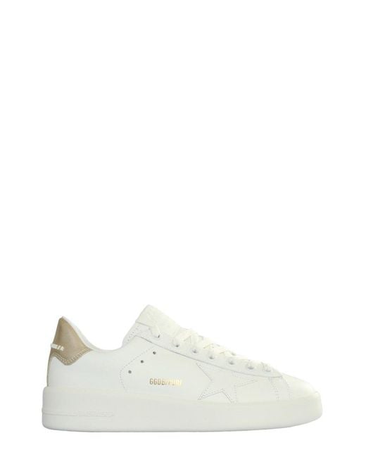 Golden Goose Deluxe Brand Goose Purestar Sneakers in White,Gold (White ...