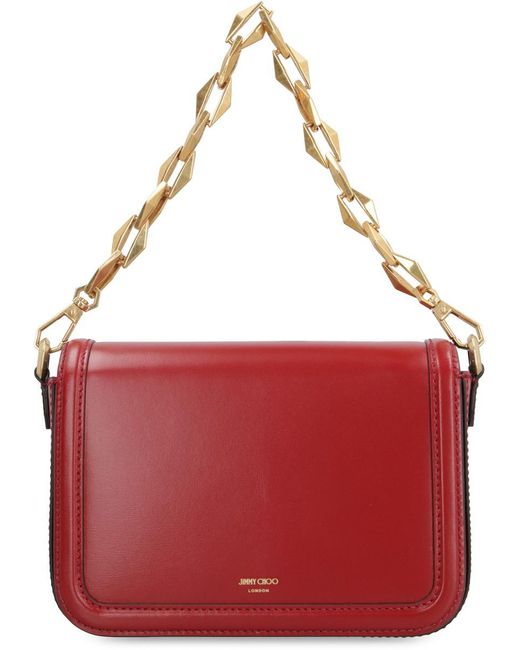 Jimmy Choo Red Diamond Leather Crossbody Bag