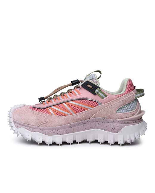 Moncler Pink Leather Blend Sneakers