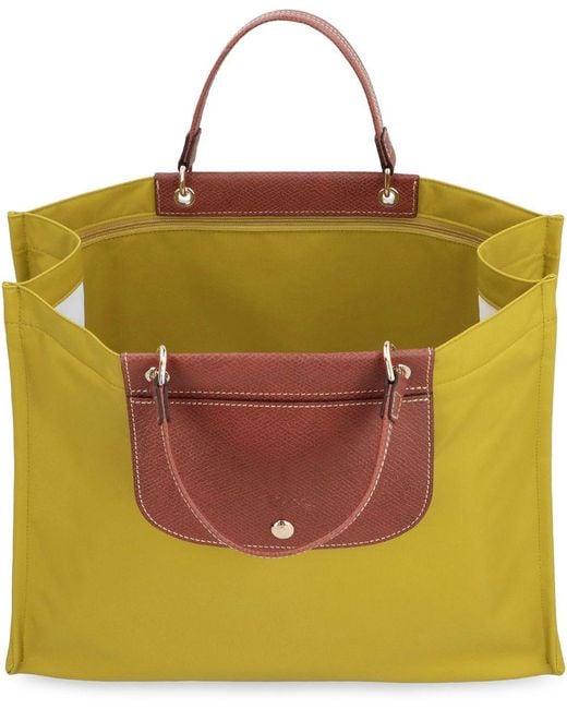 Longchamp Yellow "Cabas L" Shopping Bag