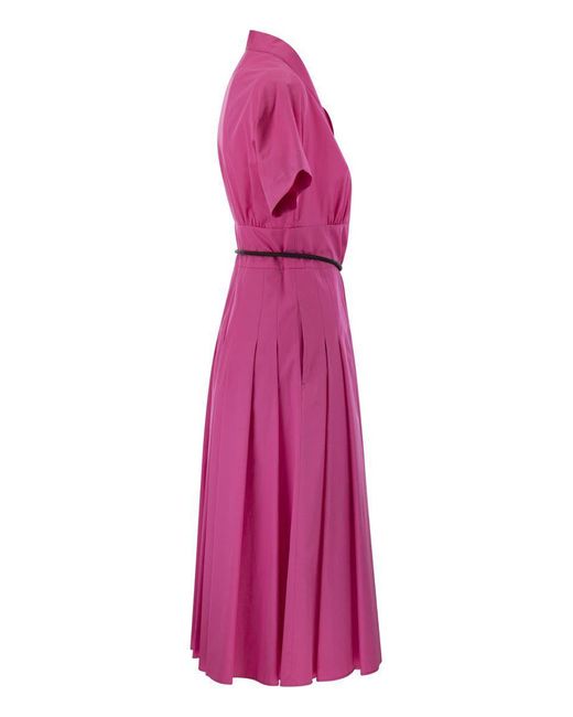 Max Mara Studio Purple Alatri - Crossed Poplin Dress