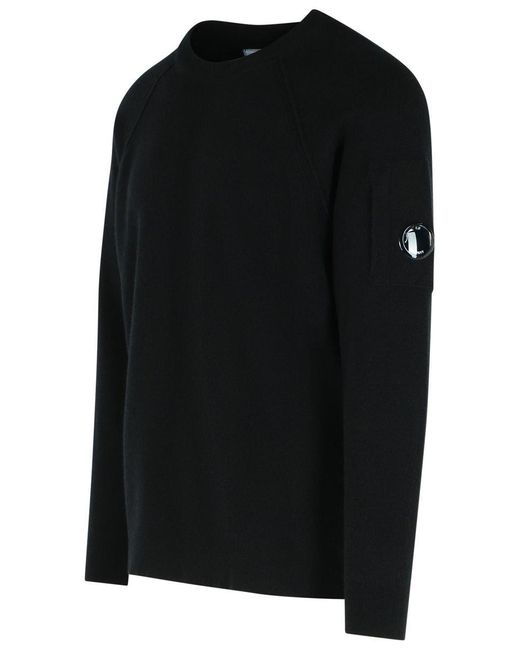 C P Company Black Grs' Wool Blend Sweatshirt for men