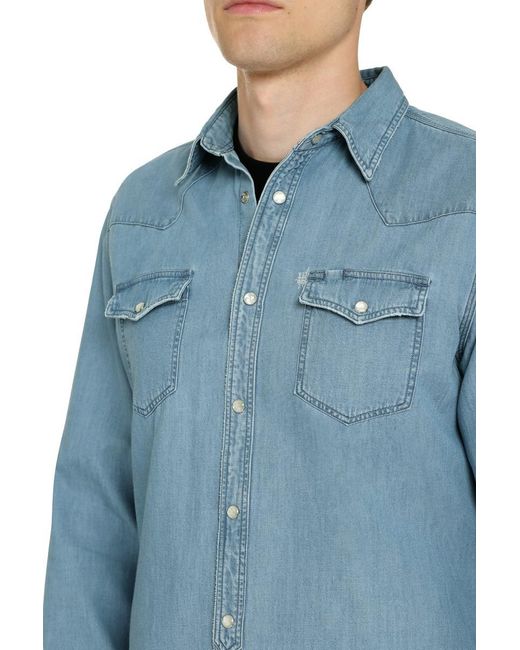 Hydrogen Blue Denim Shirt for men