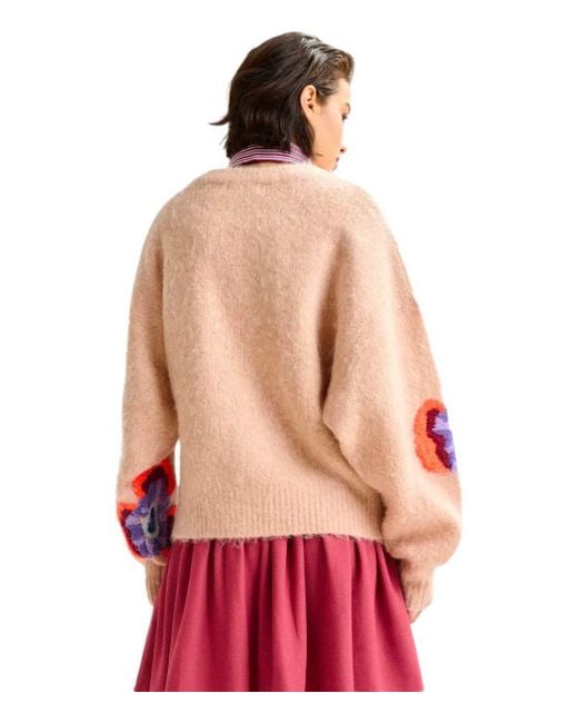 Essentiel Antwerp Orange Impossibile1 Pink Crewneck Sweater