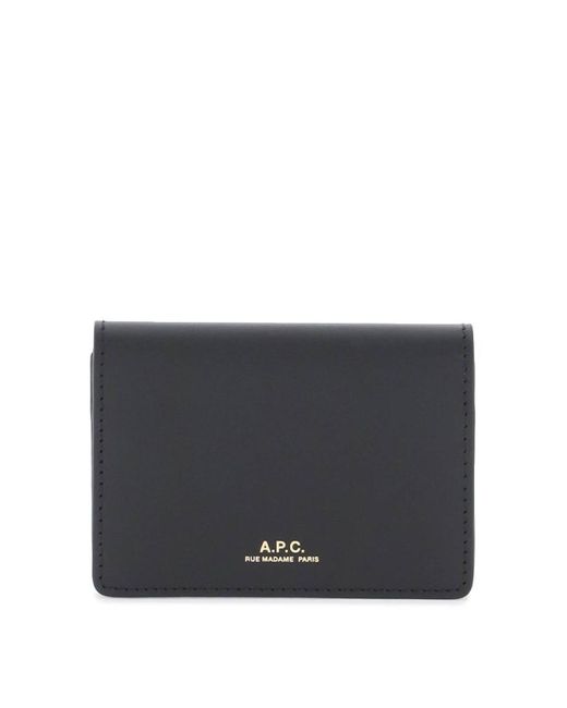 A.P.C. Gray Leather Stefan Card Holder