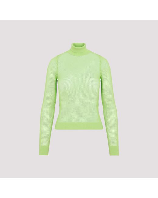 green mesh turtleneck