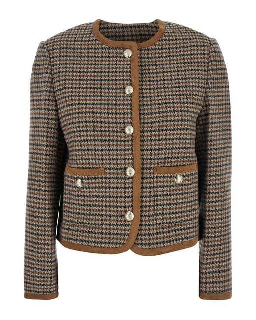 DUNST Natural Jacket With Button Closure And Front Pockets