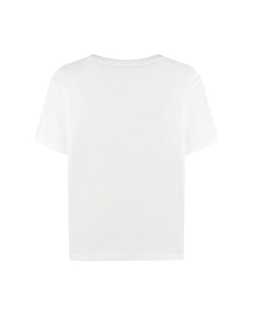 Vince White Cotton Crew-Neck T-Shirt