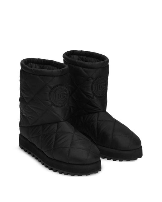 Dolce & Gabbana Black Nylon Puffy Boots for men