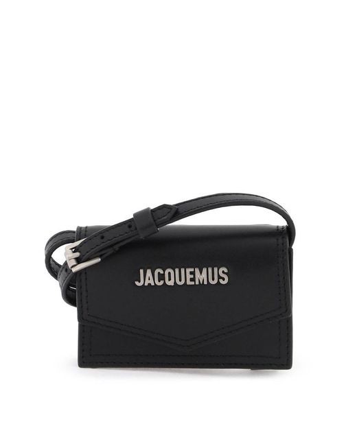 Jacquemus Black Le Porte Azur Leather Neck Pouch Bag - Men's - Calf Leather for men