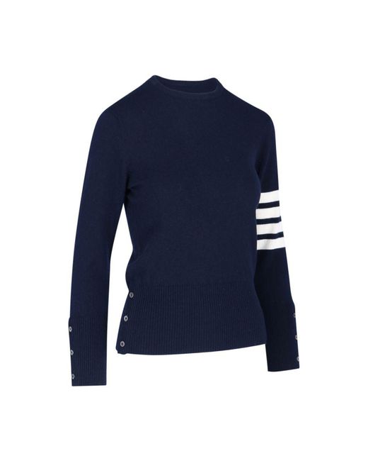 Thom Browne Blue '4-bar' Cashmere Sweater