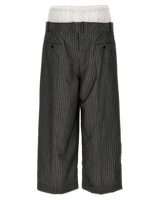 Hed Mayner Gray Cool Wool Trousers for men