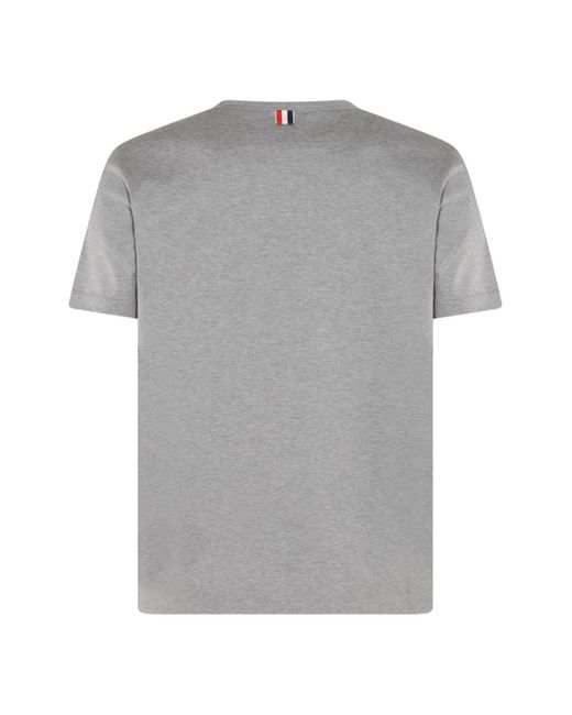 Thom Browne Gray Grey Cotton T-shirt for men