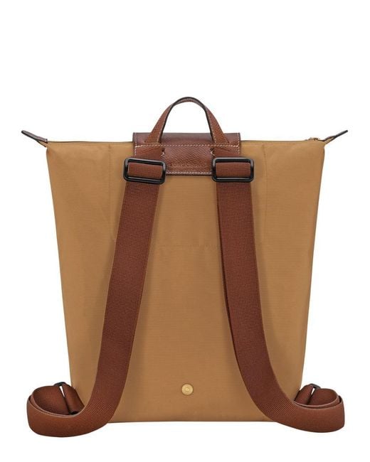 Longchamp Brown Backpack "m Le Pliage Original"