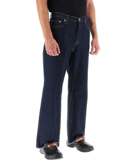Lanvin Blue Jeans With Frayed Hem for men