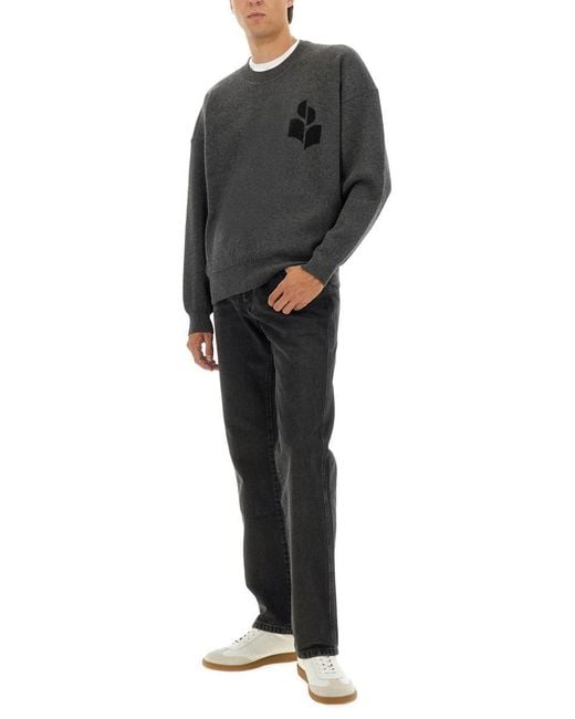 Isabel Marant Gray Jersey With Logo for men