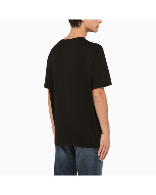 Balmain Black Crew-neck T-shirt With Logo for men