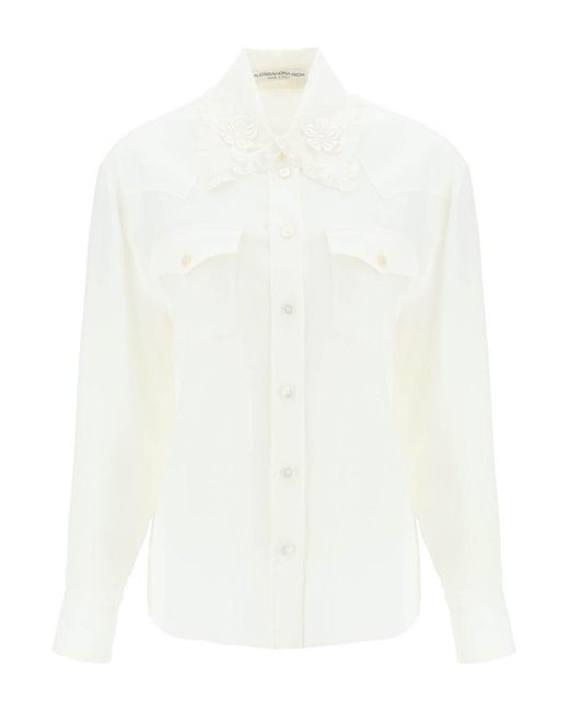 Alessandra Rich White Silk Shirt