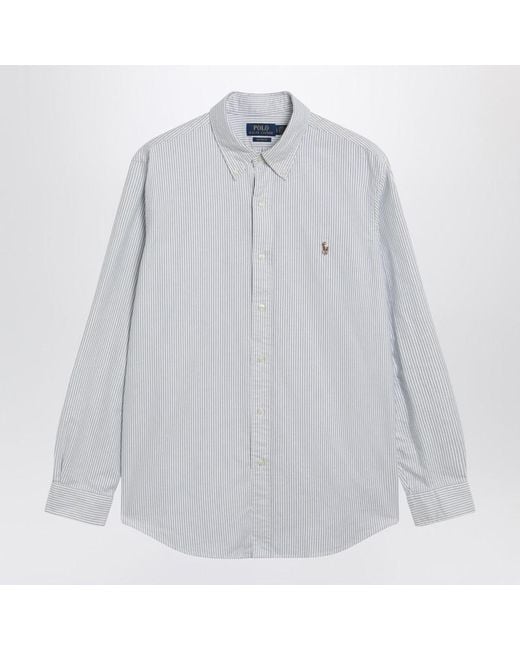 Polo Ralph Lauren White Light/ Striped Oxford Shirt Custom-Fit for men