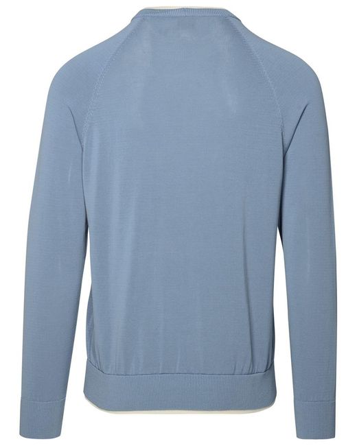 Eleventy Blue Light Cotton Sweater for men
