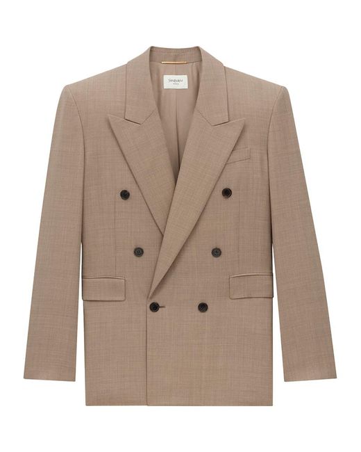 Saint Laurent Natural Double-Breasted Jacket